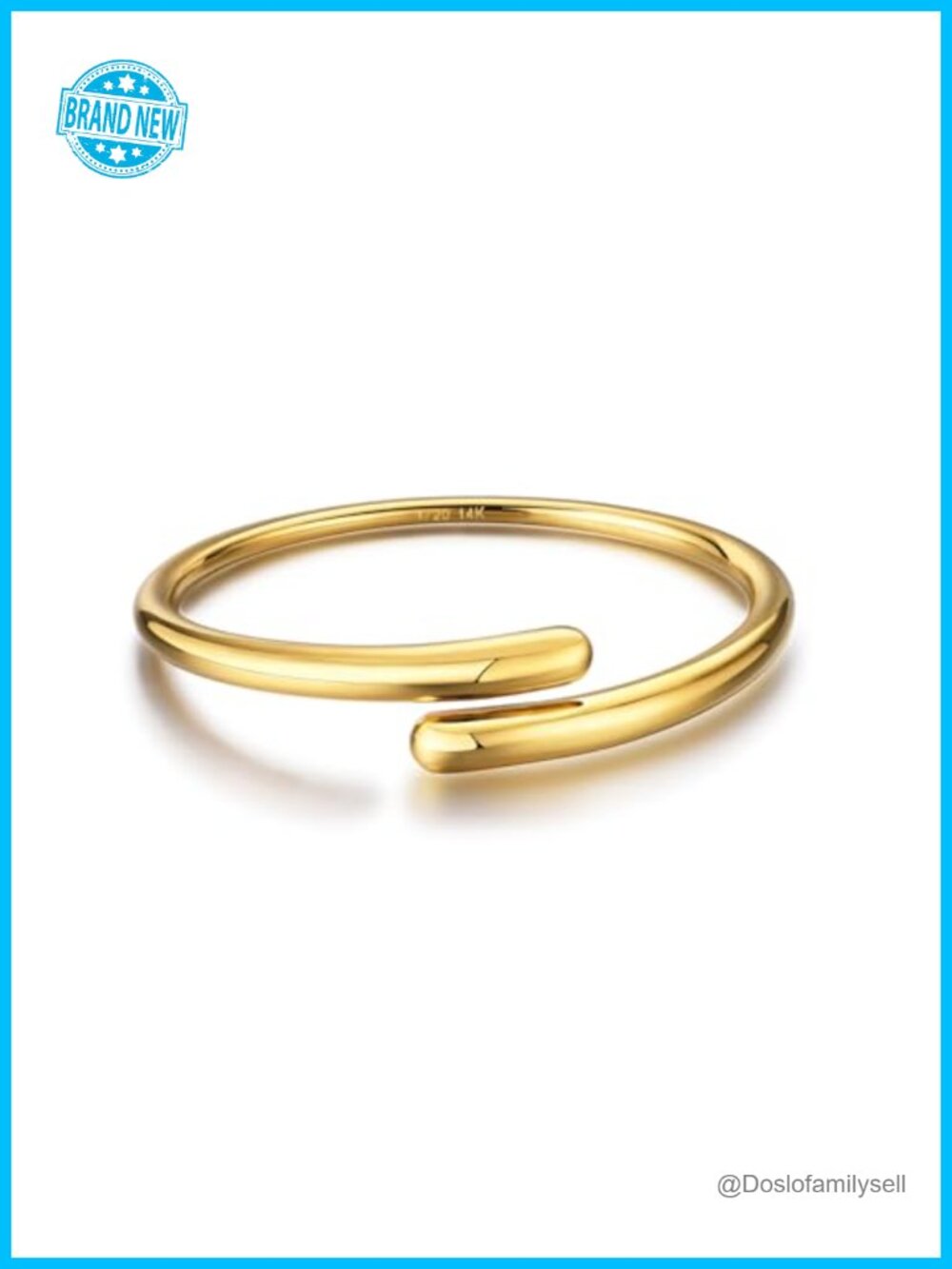 14K Gold Filled Cuff Bracelet Bypass Teardrop Adjustable Open Wrap